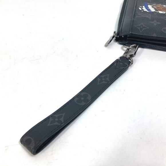 Authentic LOUIS VUITTON M80994 Monogram Eclipse Zippy Dragonnes Trunk print Long - Picture 8 of 16